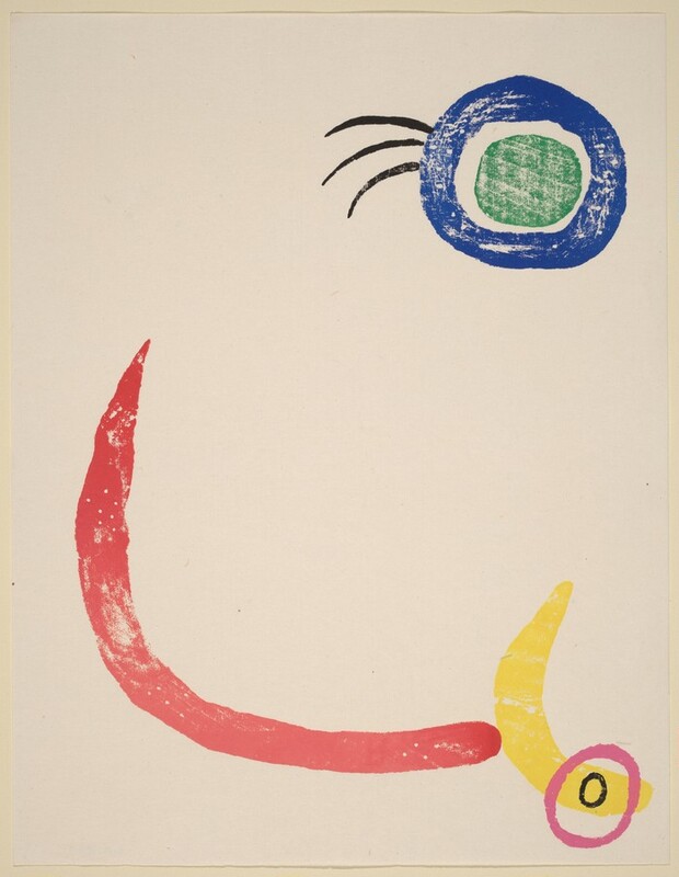 Untitled plate XXIII, a 1958 six-color woodcut by Joan Miró